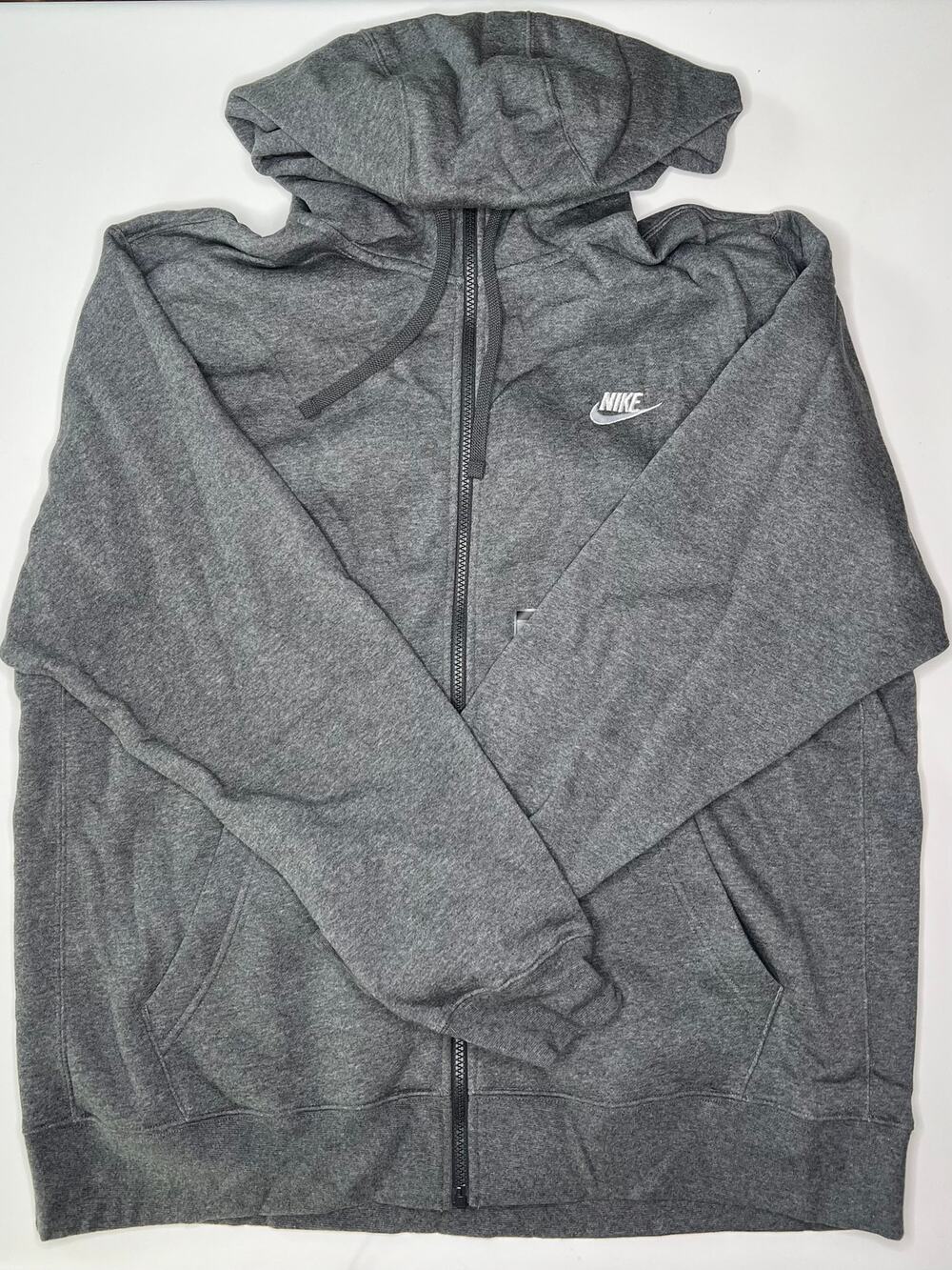 Nike Sportwear Club Fleece Full Zip Hoodie Sweatshirt gray Size XL Men
